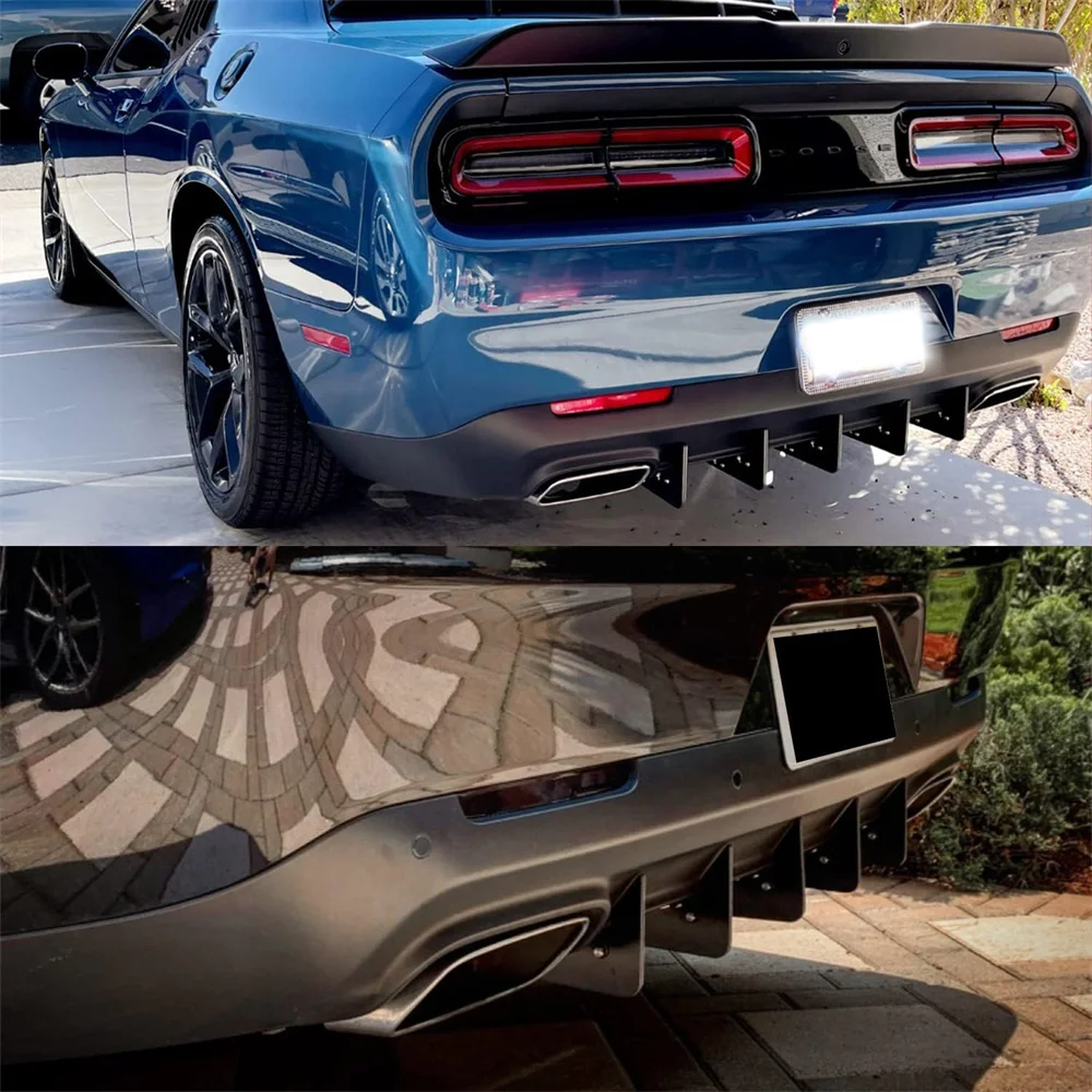 Heckdiffusor V3 5-Flossen-Set, kompatibel mit Dodge Challenger 2015–2022, Lager, Heckstoßstange, Heckstoßstangen-Diffusor, Haifischflossen, 5 Stück/Set – Detail 11