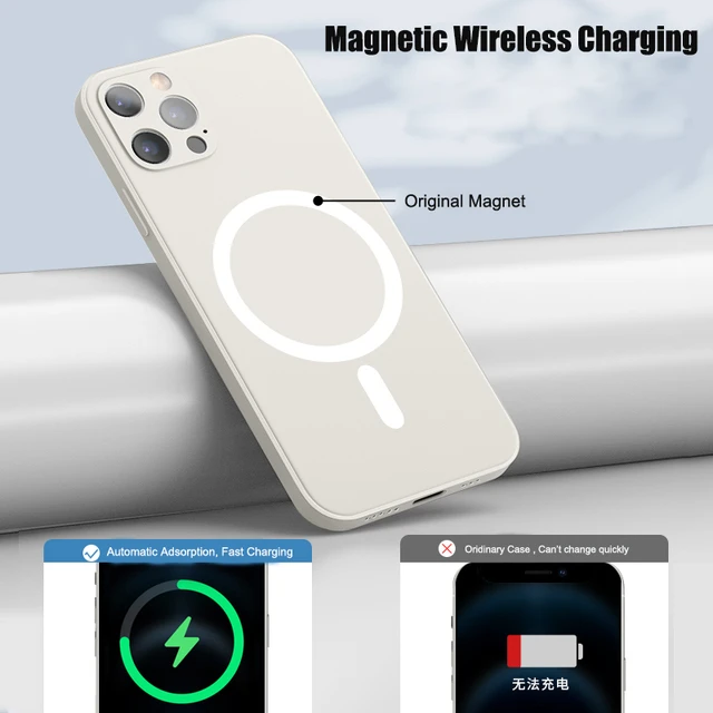 Magnet Magsafe Case for IPhone 11 12 13 Pro Max Mini XS XR X 7 8 Plus SE 2  Liquid Silicone Wireless Charger Safe Soft Cover - AliExpress