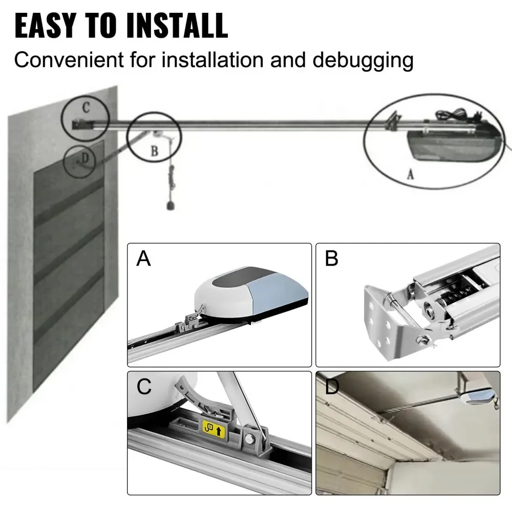Sihao Garage Door Opener AC220V Electric Automatic Garage Door Opener With Remote Control 15 M&sup2; Applicable 1000 N Pulling Force