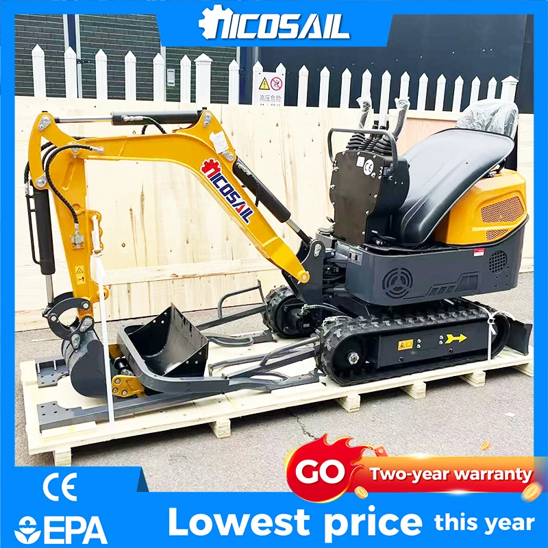 Nicosail Bestseller Kleine Bagger EPA/CE Mini-Bagger 1,2 Tonnen Hydraulischer Mini-Excavator