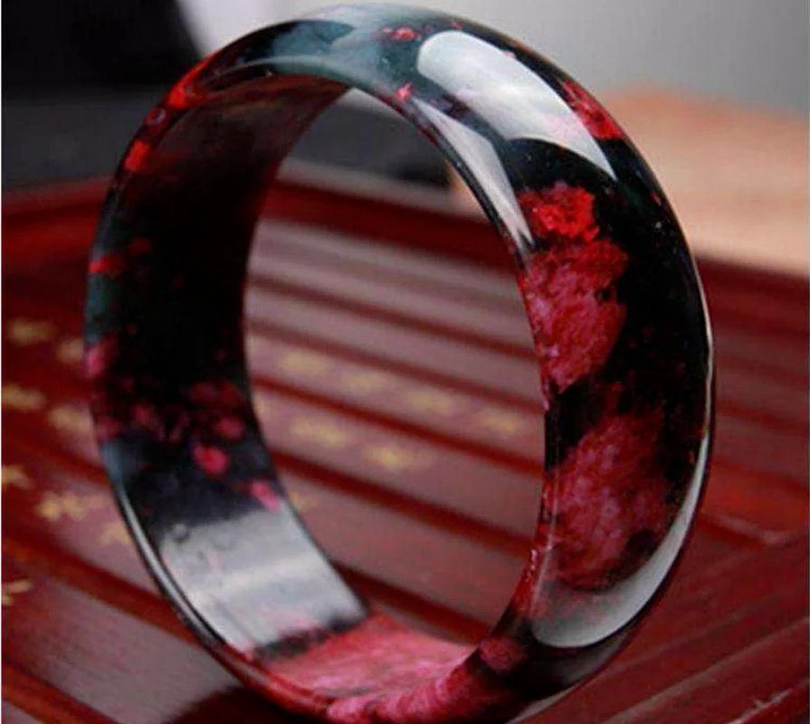 

Hot Selling Natural Men Women Jade Bangle Bracelet Pink Balck Flower Gemstone Charm Fashion Jewellery.
