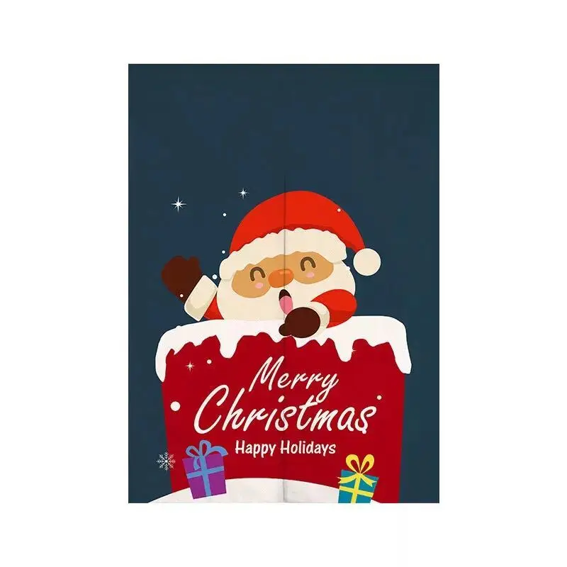 Christmas Door Curtain Partition Curtain Festival New Year Decor Bedroom Kitchen Entrance Hanging Half-Curtain Doorway Curtain 3