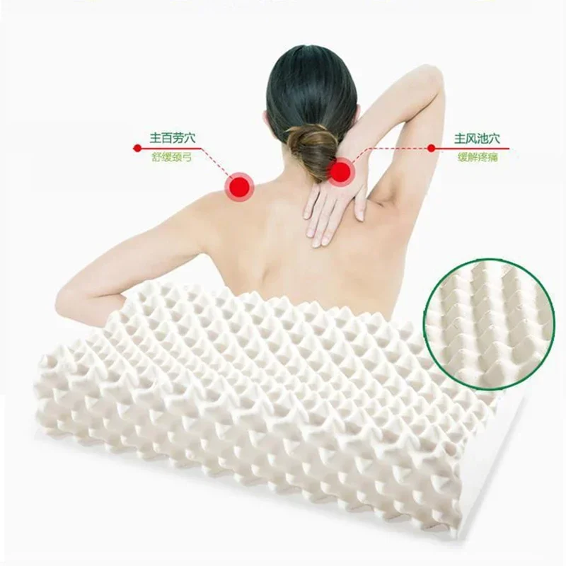 100% Thailand latex pillow Natural Latex Neck Memory Pillows adult children cervical spine massage pillow core home hotel pillow 3
