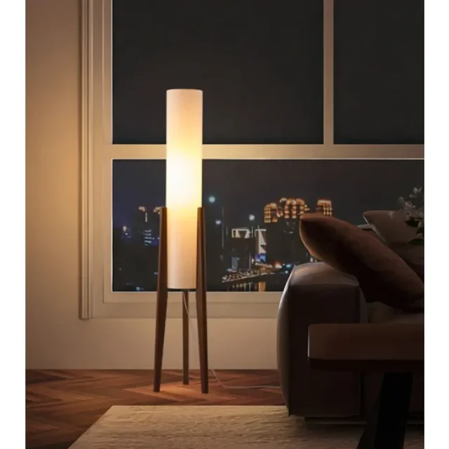 Wood E27 Led Floor Lamps for Living Room Sofa Side Remote Control Dim Standing Light Bedroom Bedside Lamp Ambient Lights