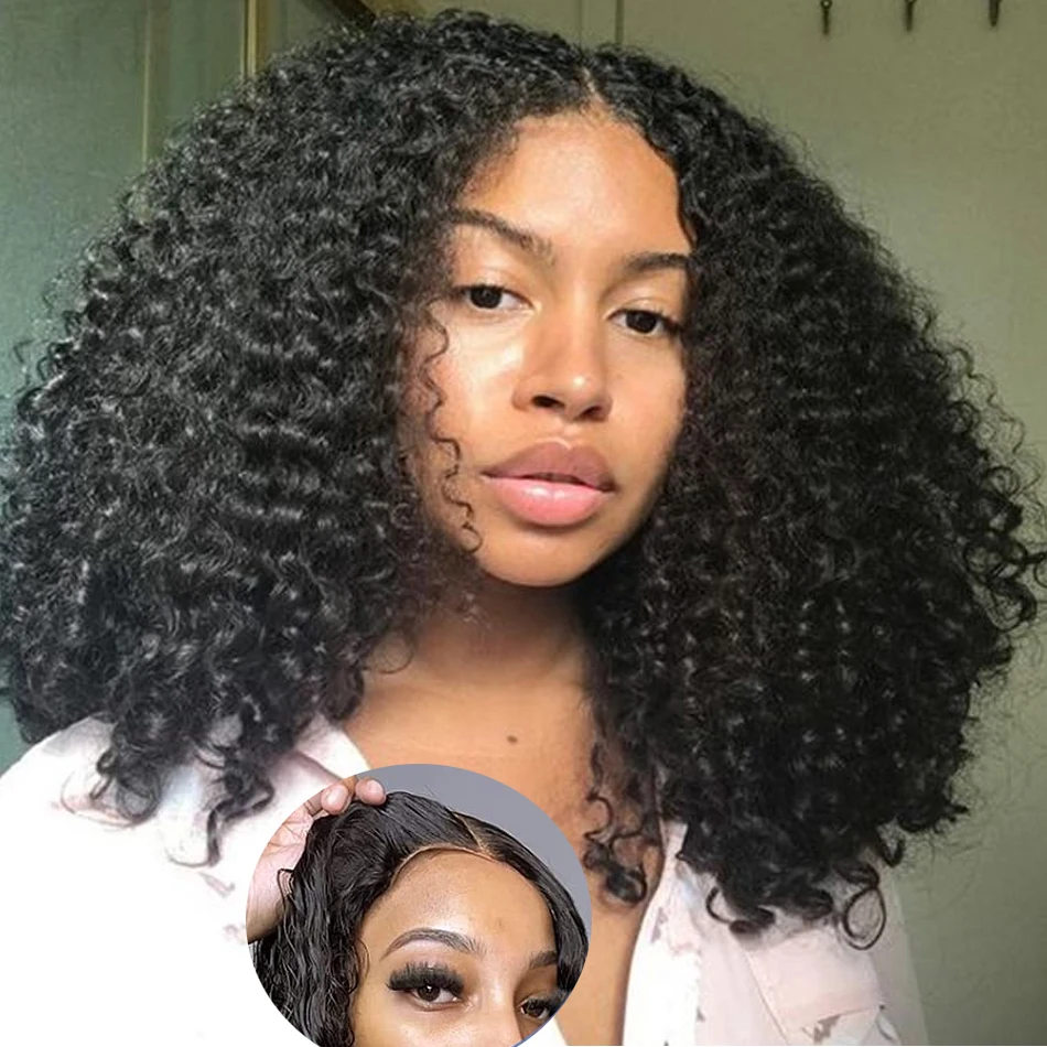 

Wear Go Glueless Wig Short Bob Human Hair HD Lace Front Wigs Kinky Curly Pre Plucked For Black Women Brazilian Real Hair Natural