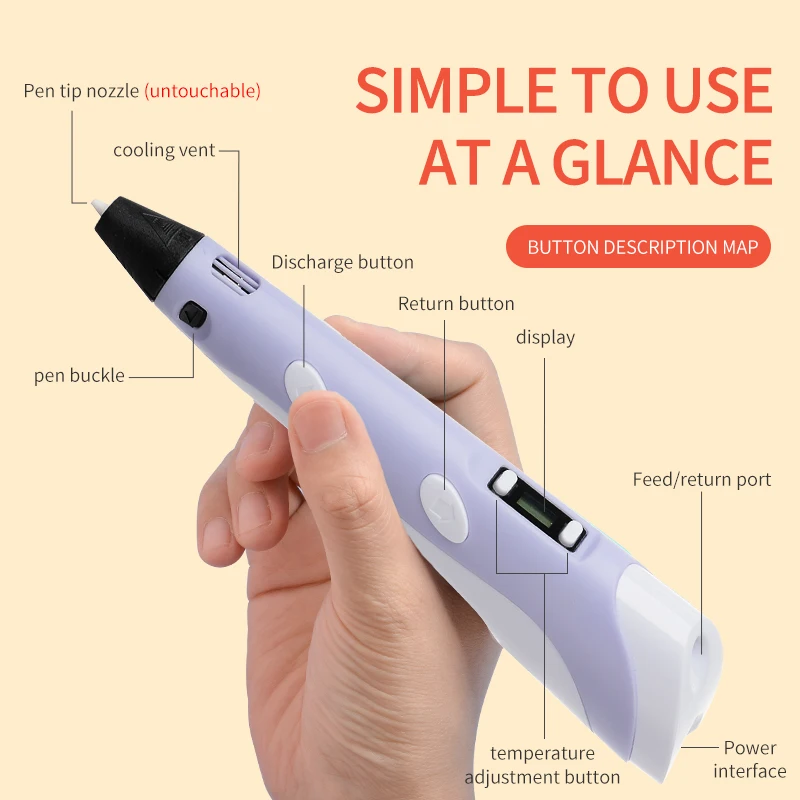 3D Pens for Kids Girls Christmas Birthday Gift 3D Drawing Printing Pen with LCD Screen Compatible PLA Filament Toys for Children 3d printing pen 3d printing pen filament