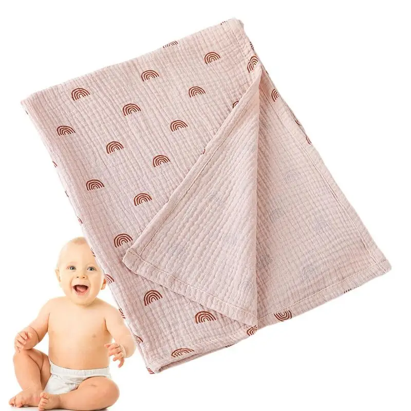 

Muslin Baby Blanket Cotton Toddler Summer Swaddle Blanket Skin-Friendly Unisex Receiving Blanket Breathable Bath Towel For Kids