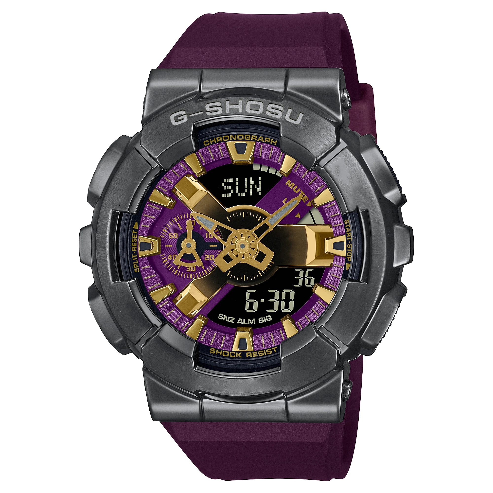 Sports Digital Electronic Unisex Watch Full Function LED Auto Hand Lifting Light Alloy LED Dial Rubber Strap GM Oak Series 3
