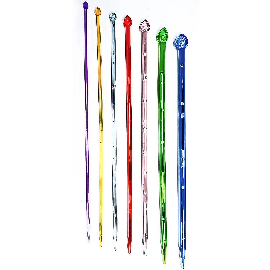 AROYEL 9-Piece Acrylic Crochet Hook Set - Multi-Color Transparent Knitting Needles With Ergonomic Handles (3mm-12mm)