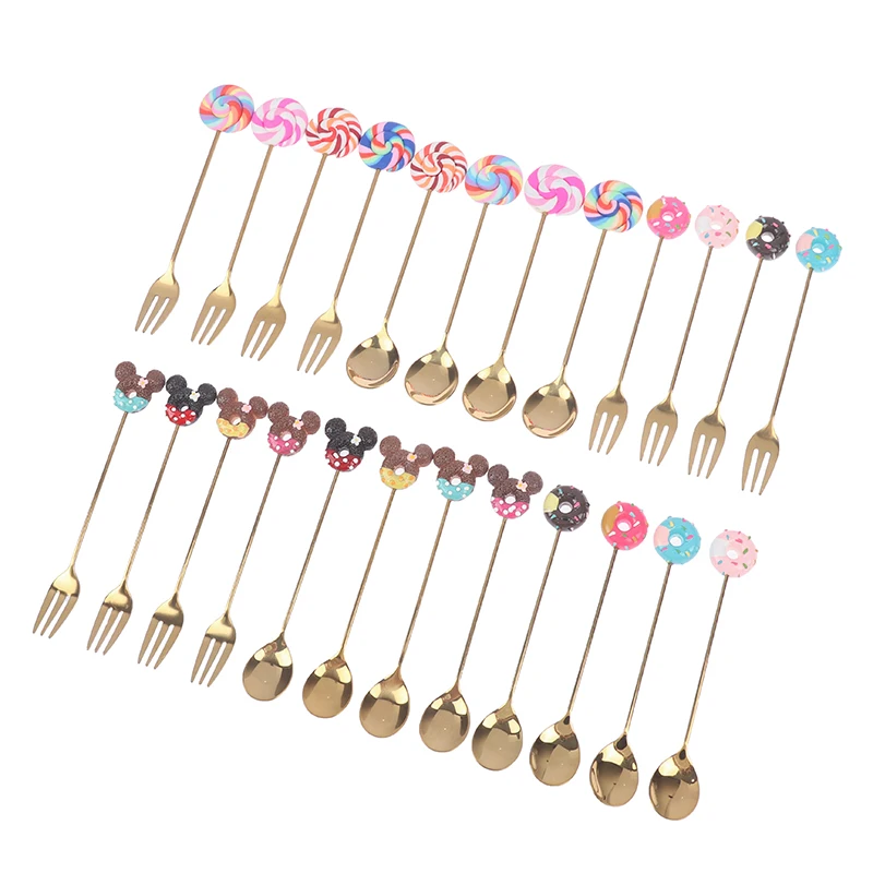 Special Kitchen Tools For Donuts Sugar Spoons Forks Milk Coffee Stirring Spoons