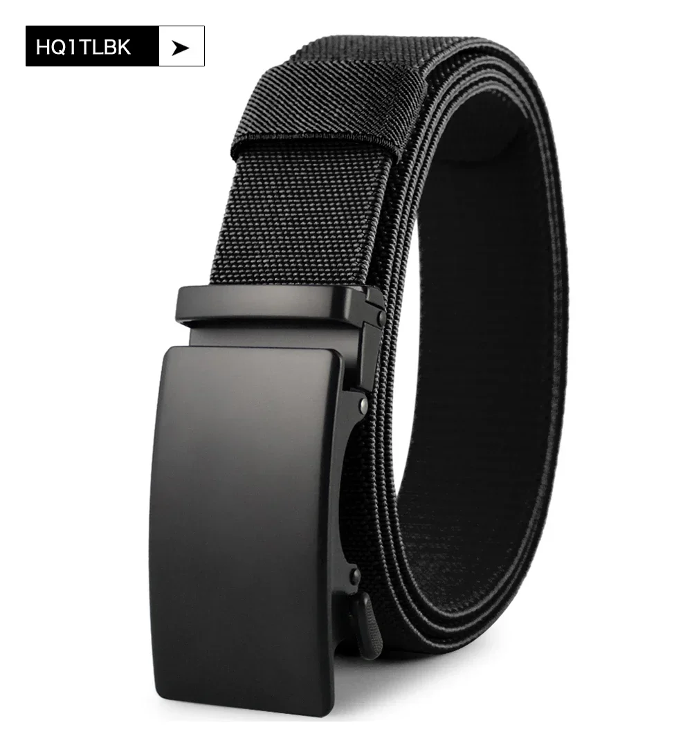 Neue Golf Sport elastischen Gürtel Metall automatische Schnalle harte Stretch Nylon Herren militärischen taktischen Gürtel Bund Ceinture Femme – Detail 11