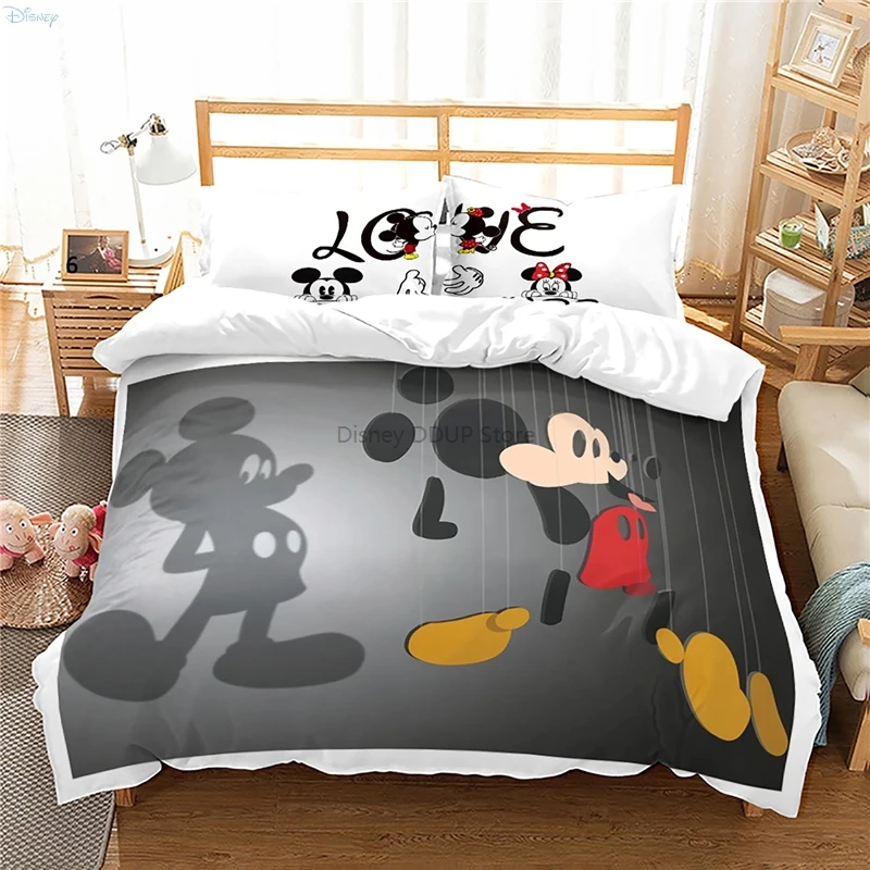 Cute White Mickey Mouse Twin Full Queen King Size Bedding Set 3d Printed Duvet Cover Pillowcases Comforter Cover Bed Sets 2/3pcs 