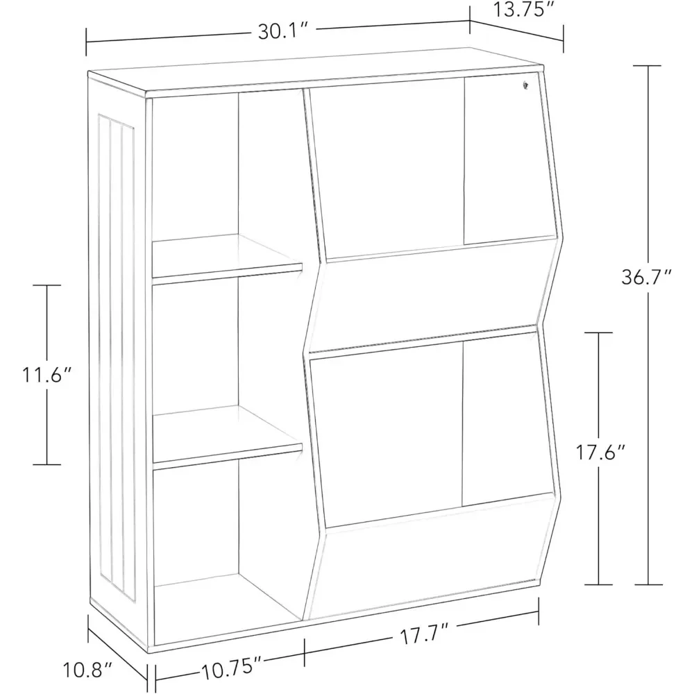 Toy Storage Organizer and Bookcase with Cubbies and Veggie Storage Bins for Home Organization Bookshelf and Containers 6