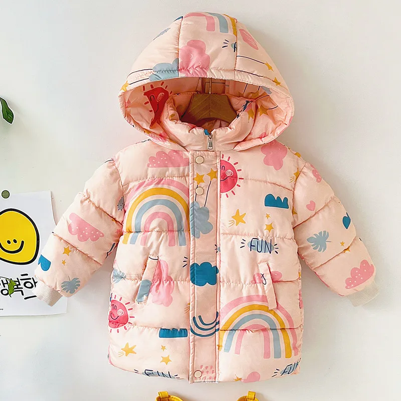 New Girls Boys Down Jacket Winter Coats Children Clothes Hooded Windbreaker Coat For Kids Cotton Warm Outerwear Children Jacket