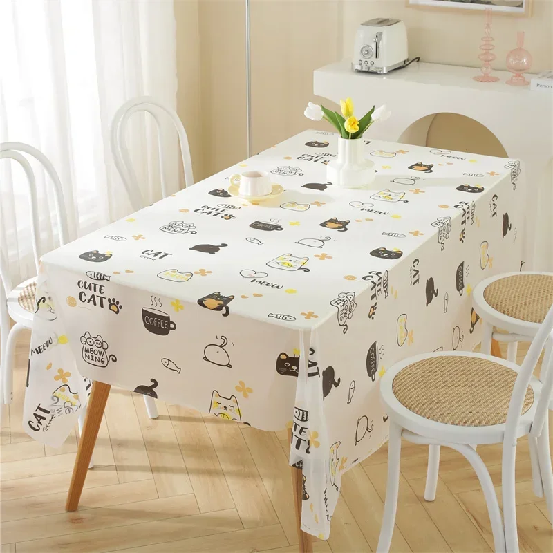 

ZXC031 PVC Imported dining table cloth with oil proof, waterproof, light luxury and high-end feel, rectangular tablecloth with