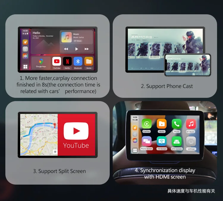  Carplay Ai  Youtube ȵ̵11  Wifi  Gps ڵ  4G 128G   ̵ ڵ  ٰ   Google Youtube