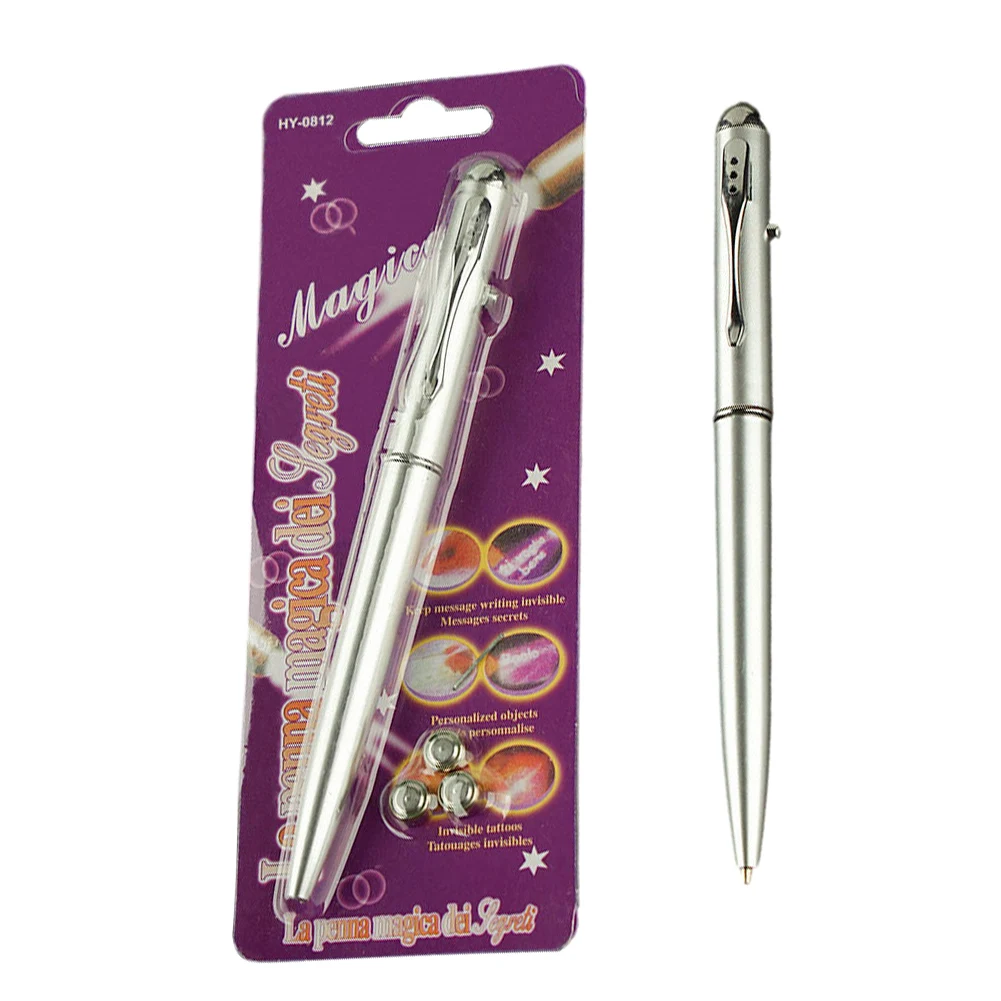 Invisible Ink Pen Invisible Ink Pen Secret Marker Pen With UV Light Anti-Counterfeit Disappearing Ink Markers Secret Ballpoin Classroom Prizes