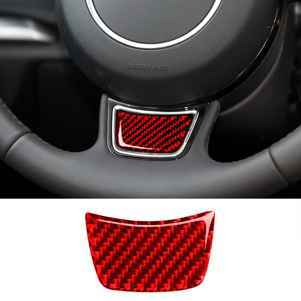 Car Steering Wheel Sticker Trim Red Carbon Fiber Decoration Allroad Sportback Auto Accessories