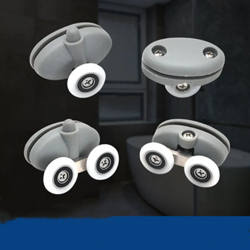 Shower room, old-fashioned adjustable pulley accessories, double glass hole hanging wheel, sliding door roller (XYHL-012)