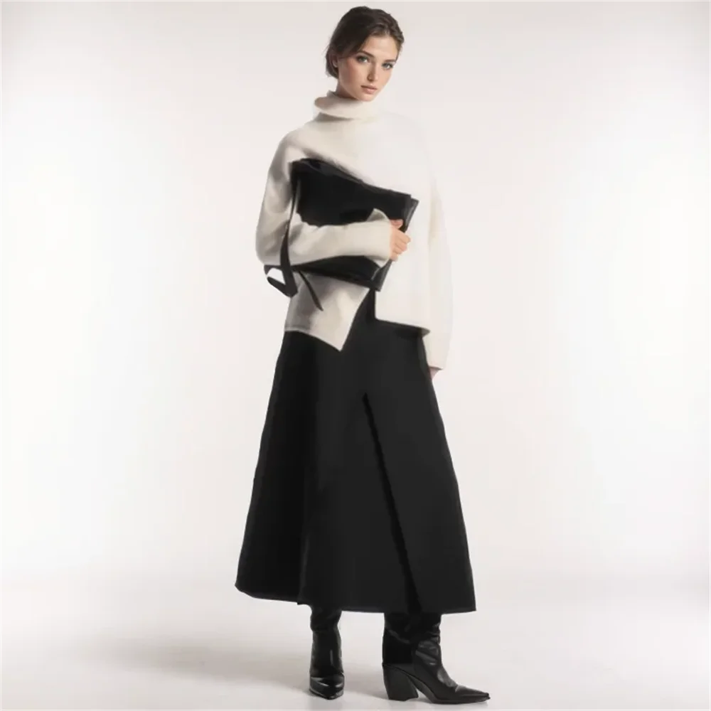 Cos Lris 2024 Spring New Women's Clothing Style Versatile Loose Design Black A-line Skirt Half skirt belor design подводка для глаз stream line