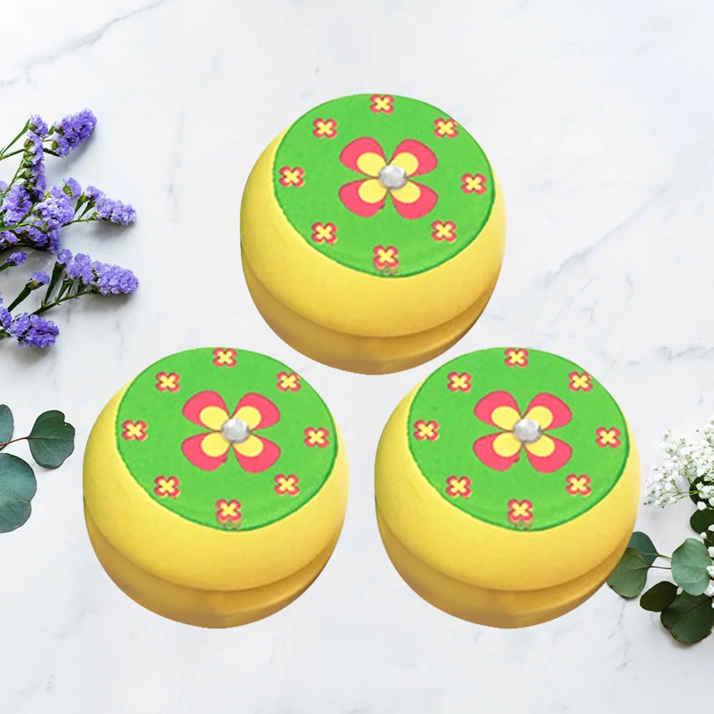Yoyo Ball 3 Pcs Frog Yoyo Toy Party Favors for Kids Wooden Heart Bamboo Child Educational Spinning