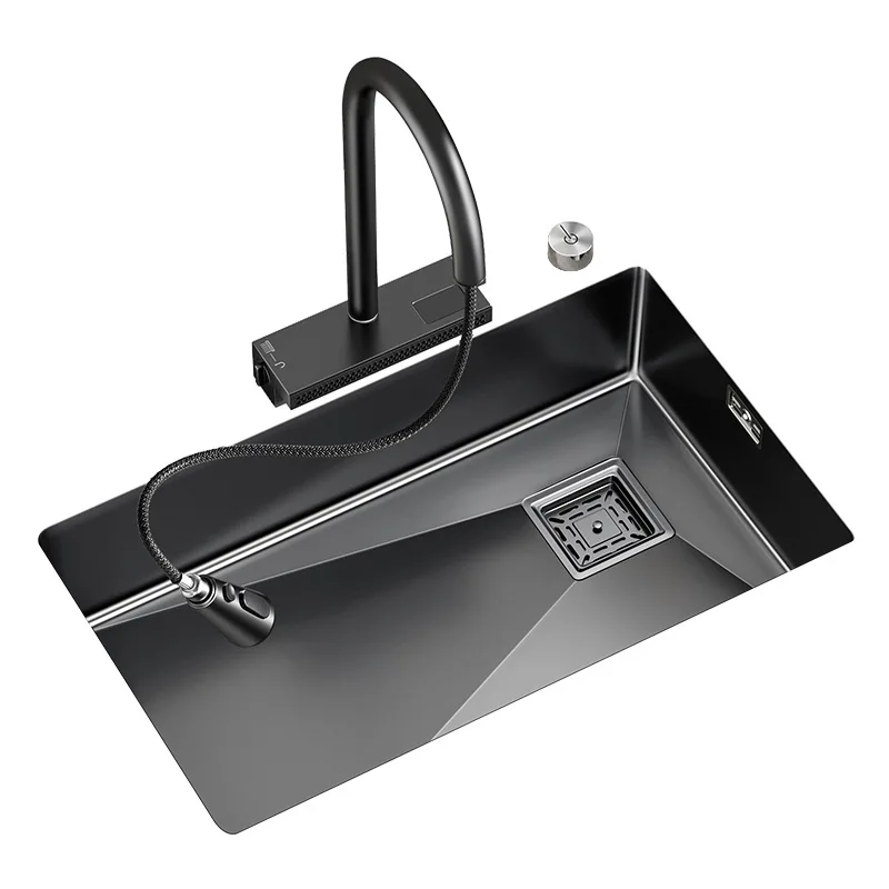 Nano 304 Stainless Steel Handmade Sink Vegetable Washing Basin Large Single Slot kitchen Sink Under The Counter Basin 5