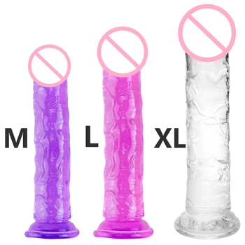 Soft Jelly Women's Dildo suction cup Anal Realistic Penis Sex toys Female Masturbator Dildos G-spot Orgasm faloimetor for women 2