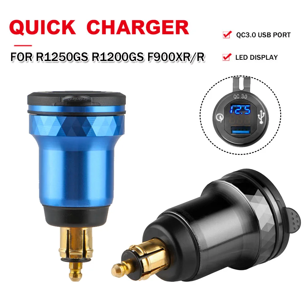 Motorcycle-Quick-Charge-3-0-Dual-USB-Socket-Charger-Plug-Adapter-LED