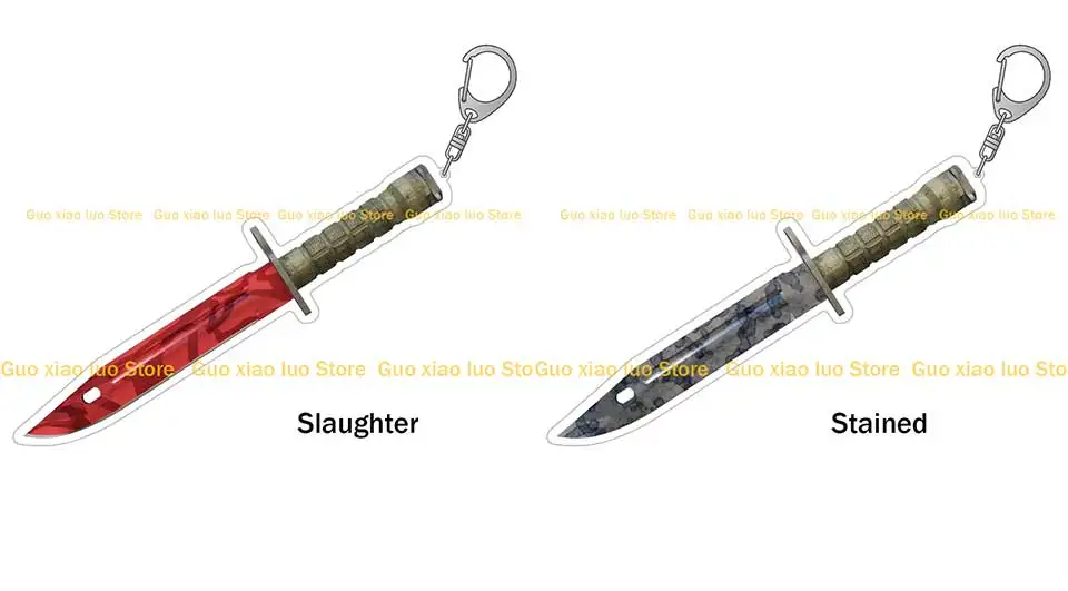 GuoXiaoLuo CS GO Spiel Waffe Bajonetthäute Gamma Doppler Slaughter Boreal Forest Case Gehärtetes Acryl Schlüsselanhänger Taschenanhänger Geschenk – Detail 10