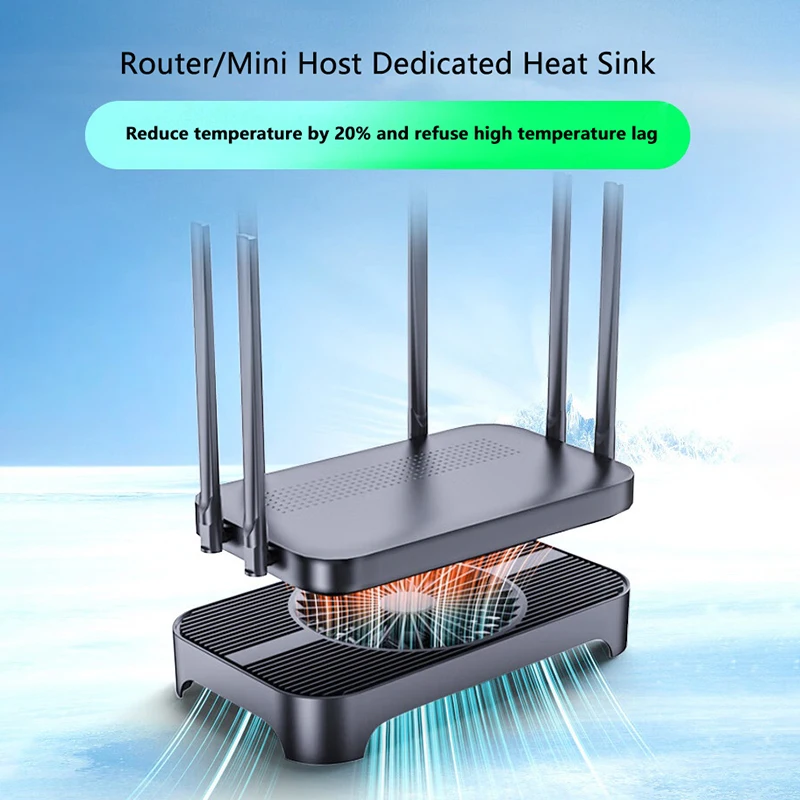 5V USB 박스 무선 라우터 냉각 쿨러, 선풍기 29cm PC 노트북 컴퓨터 냉각 라우터 냉각 베이스, 선풍기 브래킷 랙 선풍기 방열판