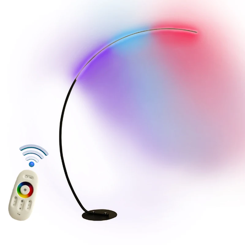 북유럽 LED 아트 플로어 램프, 가정용 실내 거실, 블랙 화이트 플로어 조명, 조도 조절 가능 RGB 침실 로비 장식 코너 조명