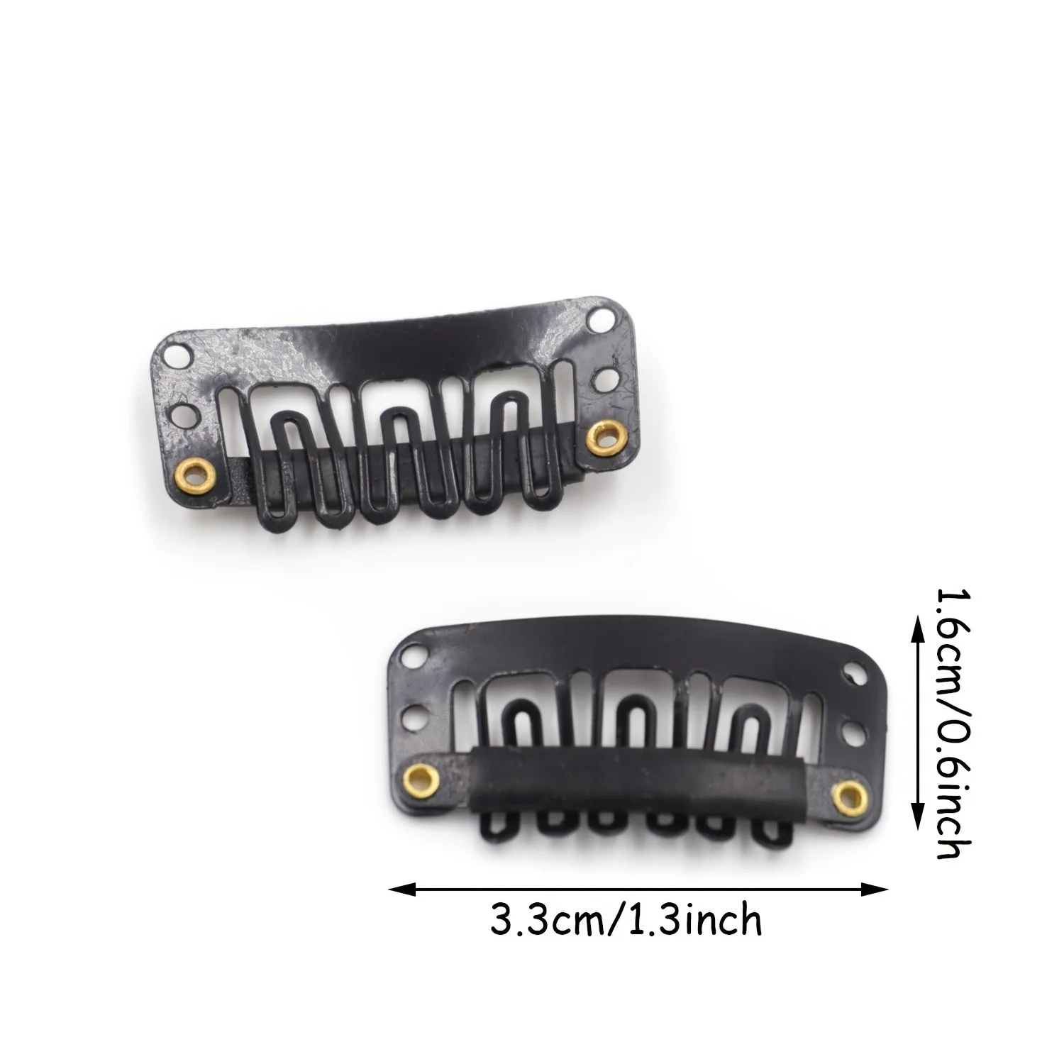 3.2cm U자형 스냅 가발 클립, 실리콘 고무로 제작된 안전한 가발 부착용 헤어 익스텐션 클립