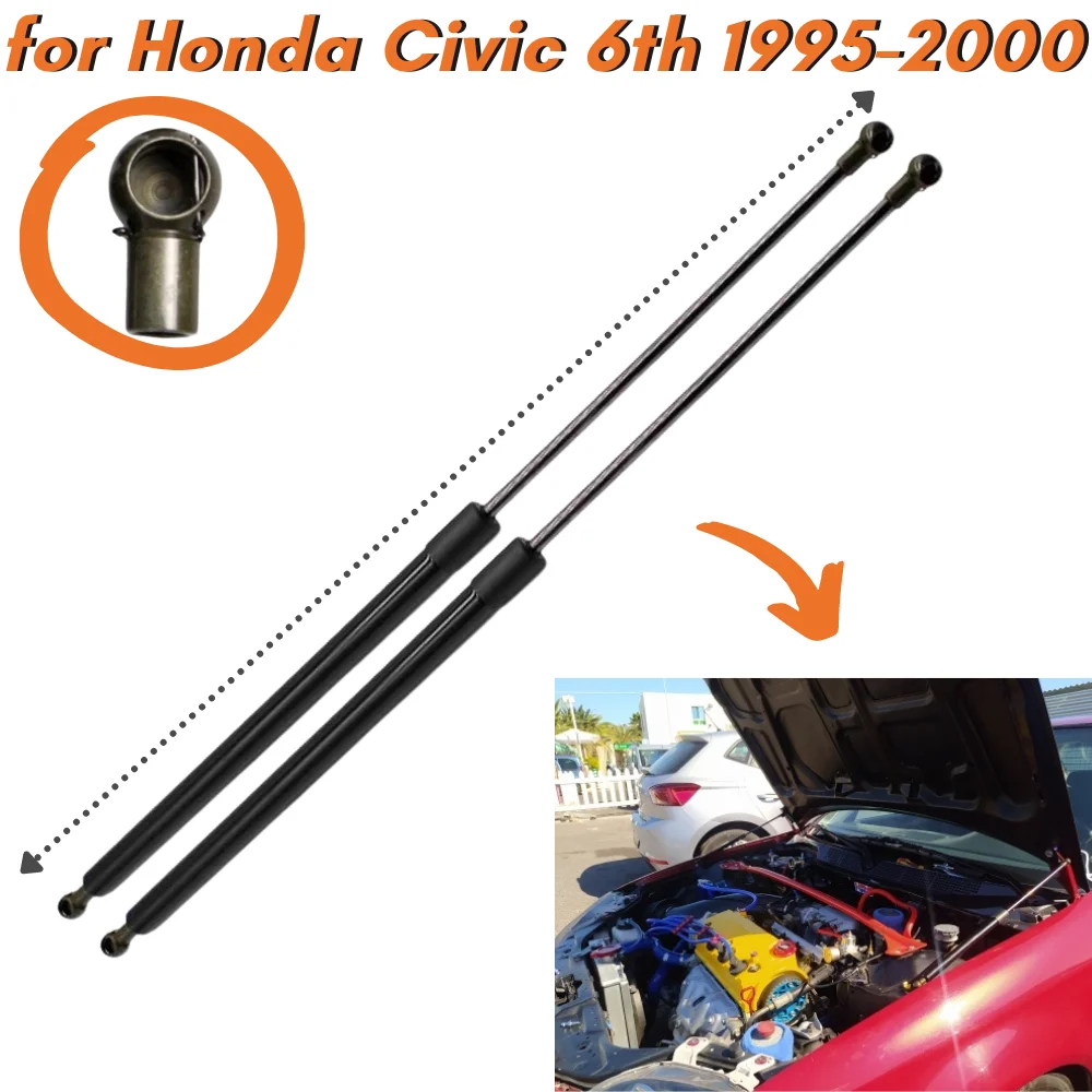 Qty(2) Hood Struts For Honda Civic 6tht Ej Ek Em 19952000 Front Gas Struts Springs Shock