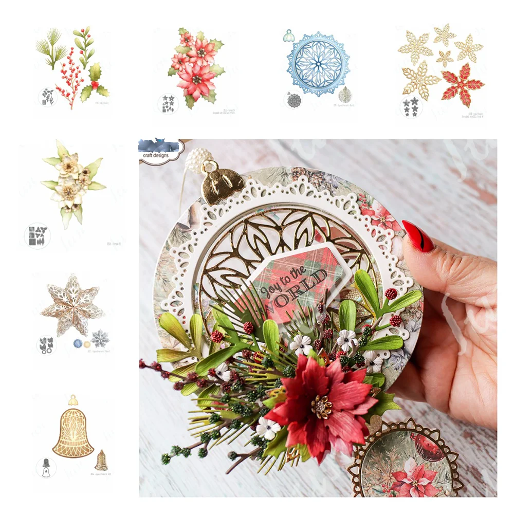

Christmas Holly Die Florals Flowers Cutting Dies Stencils for DIY Scrapbooking Photo Album Decoration Embossing Paper Cards