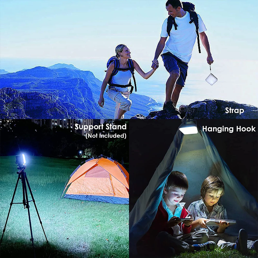 New Portable LED Camping Lantern 10000mAh Rechargeable Camping Light  Waterproof Dimmable RGB Lightling Modes Tent Light With USB