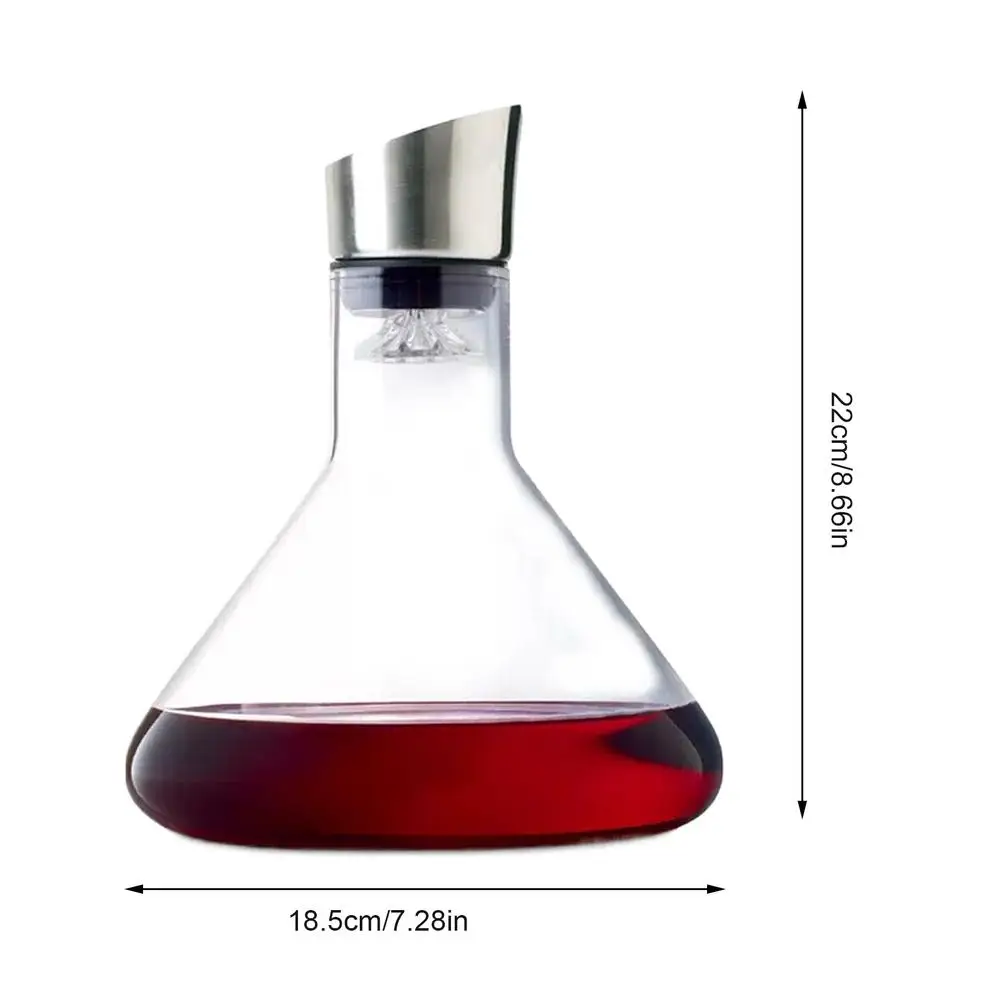 1500ml Crystal Glass Wine Decanter With Built-in-Dispenser Handheld Wine Aerator Bottle For White And Red Wine