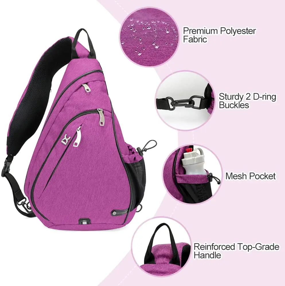 Crossbody Bag INOXTO Men One Shoulder Backpack Women Sling Bag Crossbody USB Boys Cycling Sports Travel Versatile Fashion Bag Student School