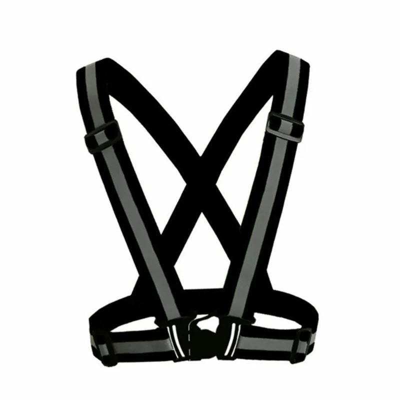하이라이트 반사 스트랩 야간 작업 보안 러닝 사이클링 안전 반사 조끼, 높은 가시성 반사 안전 재킷