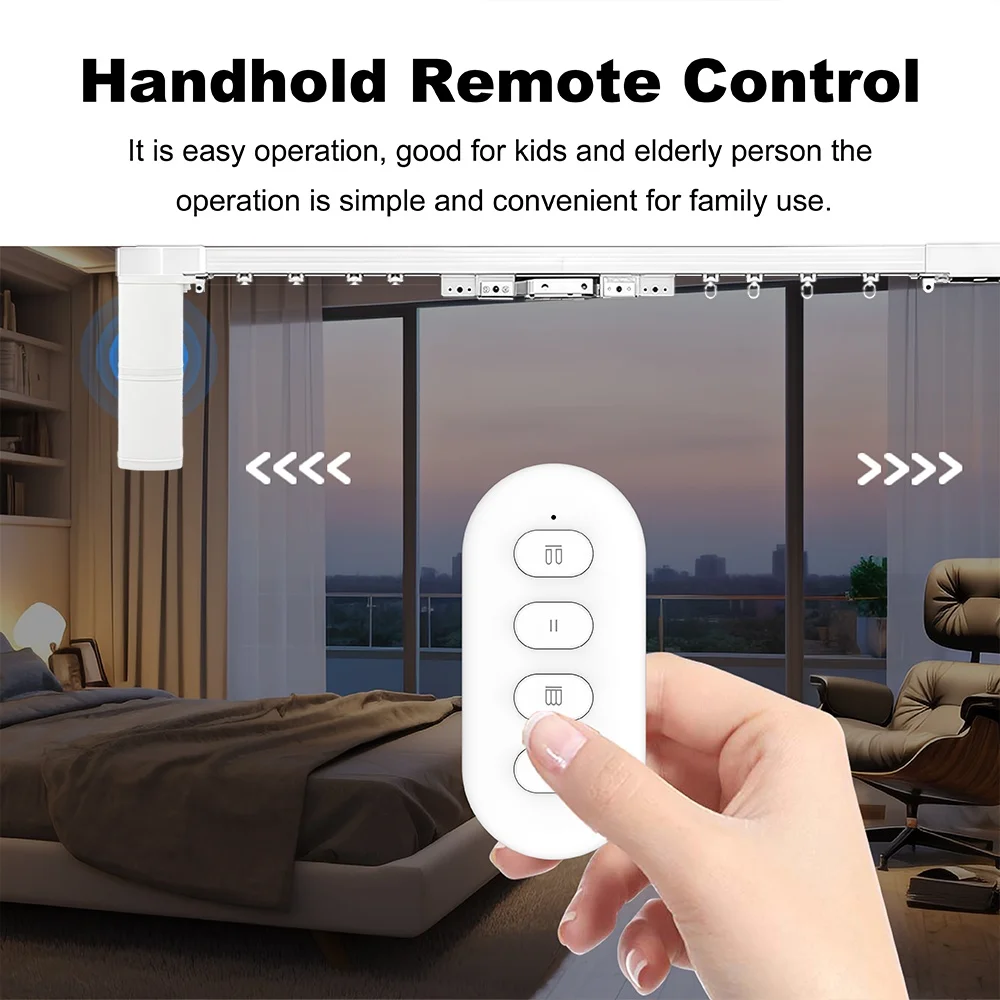 배터리 지그비 스마트 커튼 모터 5800mAh 분리형 커튼 트랙 전동 커튼 개폐기 Alexa, Tuya/Smart Life 앱 연동