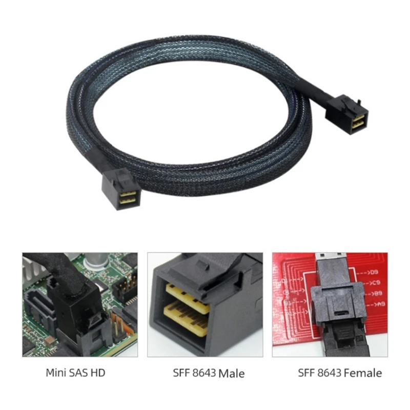 

MINI SAS 8643 до SFF 8643 Встроенный кабель для передачи данных для сервера Mini-sas HD-технические данные для сервера жестких дисков Raid-кабель 50 см 100 см
