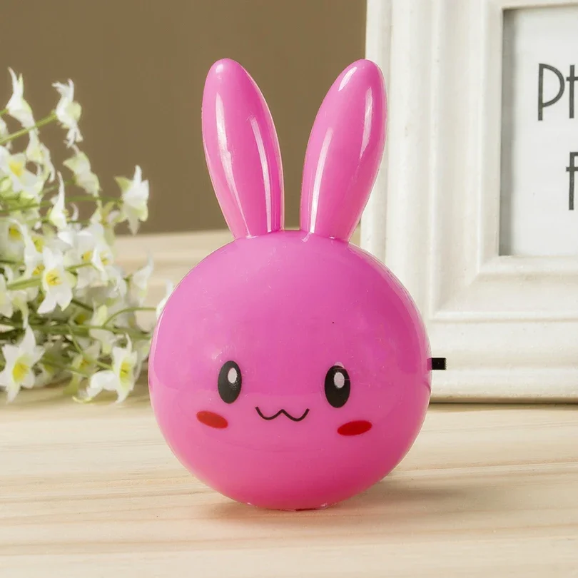 Rabbit Night Light Cartoon Rabbit LED Night Light AC110-220V Switch Wall Night Lamp with US Plug Gifts for Kid/Baby/Children Bedroom Bedside Lamp