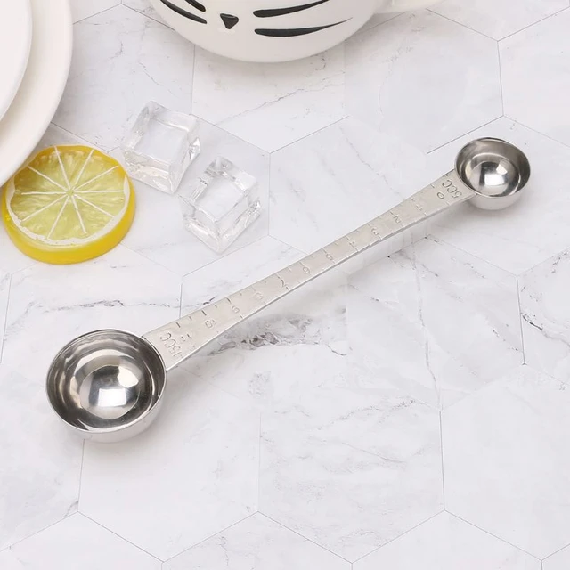 Stainless Steel Measuring Spoon Double End Food Flour Sugar Tea Coffee Scoop  Scale Tablespoon Baking Tools Kitchen Accessories - AliExpress