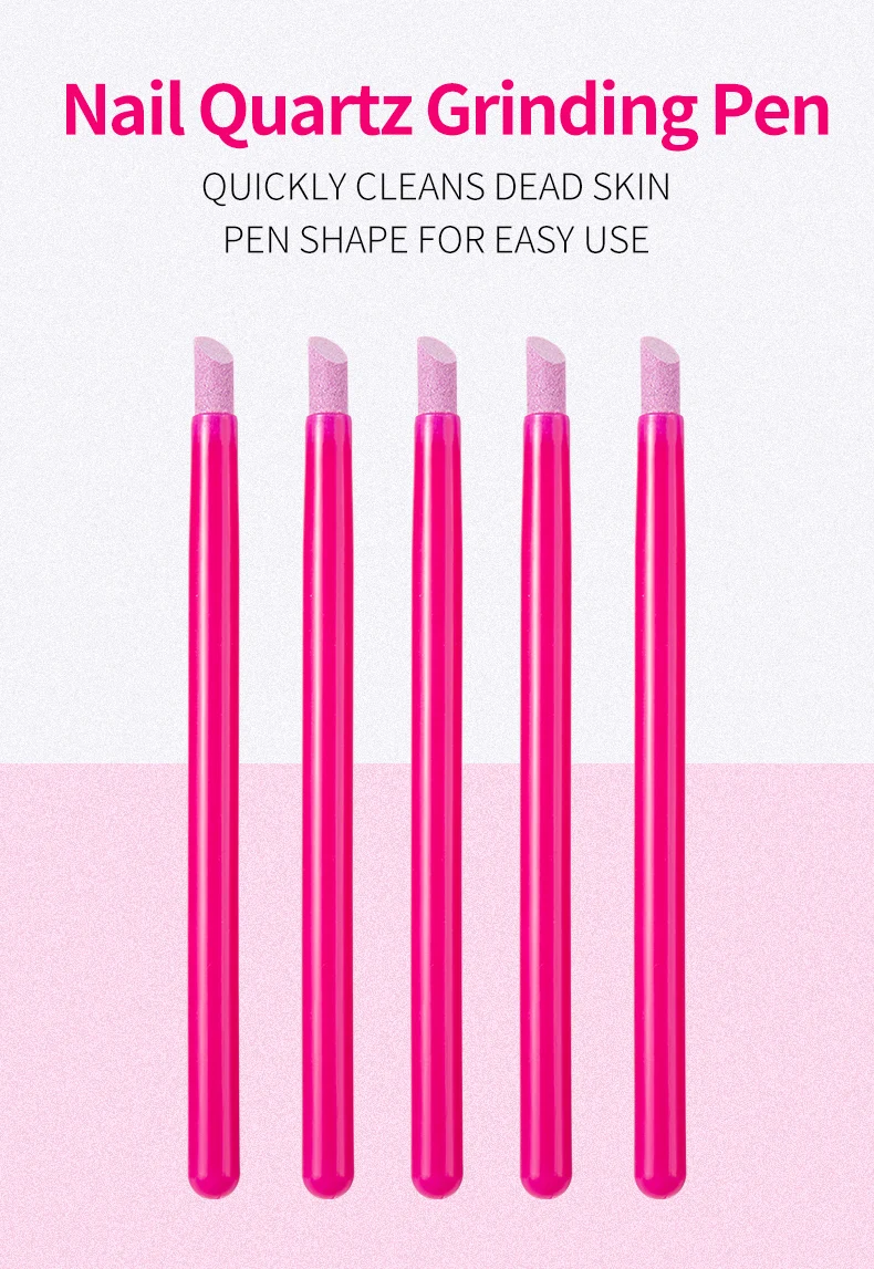 Description Picture 2 of item5Pcs Quartz Pen Nail  Cuticle Pushers Nail Polish Manicure Stick Nail Files Grinding Pen Dead Skin Remover for Natural Nail
