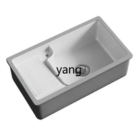 อ่างซักผ้า LHH แบบติดตั้งในระเบียงบ้าน พร้อมที่ขัดผ้า อ่างซักผ้าหินควอตซ์ 2