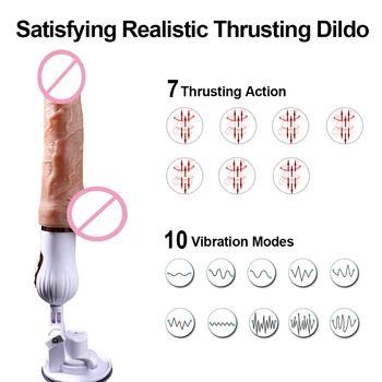 Automatic Thrusting Dildo Vibrator for Women G Spot Heating Realistic Penis with Suction Cup Hand-Free Anal Sex Toys for Adults 2