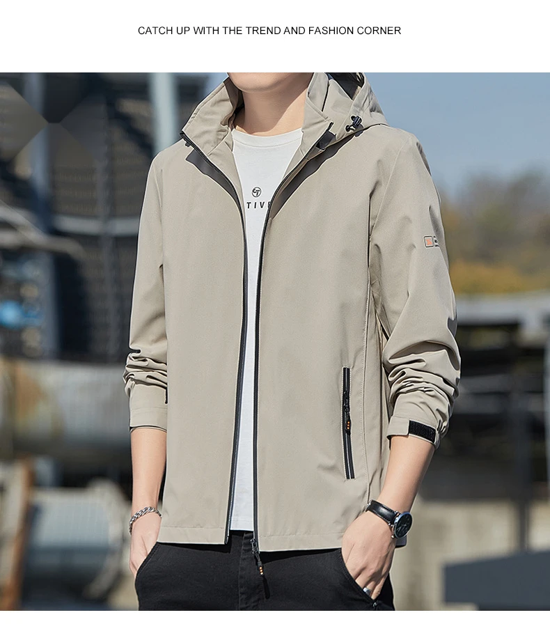 Giacca con cappuccio uomo slim fit primavera autunno casual_voghion.com
