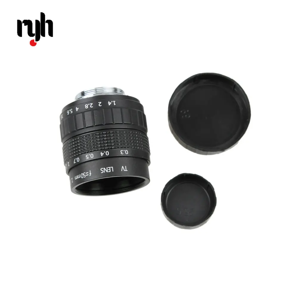 

RYH 50mm F1.4 CCTV TV Movie lens+C Mount+Macro ring For Canon EOS EF EFS DSLR Camera 5D 6D 7D II III 70D 80D C-EOS
