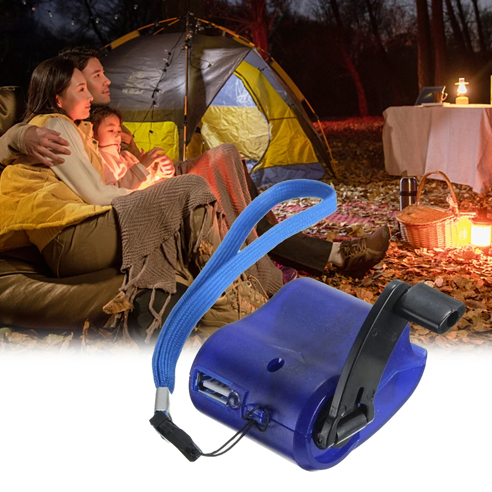 Manual Phone Power Supply LED Light Design Convenient Compact USB Hand Crank Phone Portable for Emergency