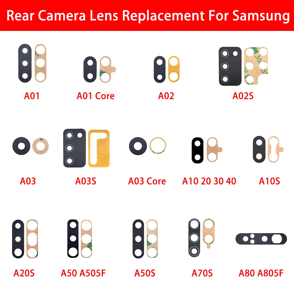 Camera Glass For Samsung A03S A02S A01 A02 A03 A10 A20 A30 A40 A50 A70 A70S A80 A03 Core Rear Back Camera Lens Glass