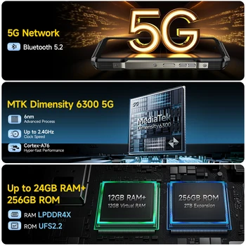 Ulefone Armor 27T Pro 5G Rugged Phone 10600mAh Android 14 Smartphone 50MP+64MP Night Camera 6.78 5